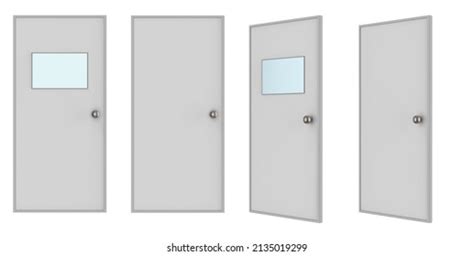 3d Rendering Set Doors Glass Panel Stock Illustration 2135019299 Shutterstock