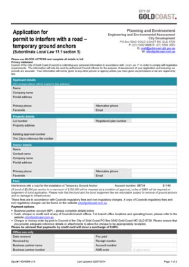 Fillable Online Goldcoast Qld Gov Form Application For Permit To