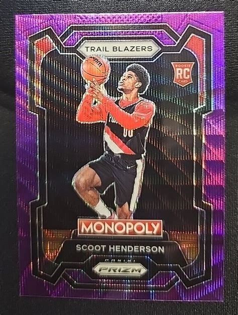 2023 24 PANINI PRIZM MONOPOLY SCOOT HENDERSON PURPLE WAVE PRIZM ROOKIE