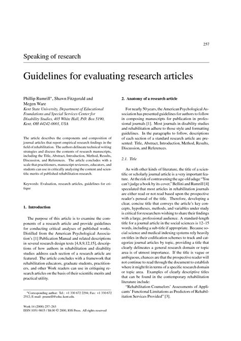 Solution Guidelines For Evaluating A Research Article 1 2 Studypool