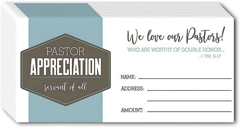 Pastor Appreciation Offering Envelopes For Church Pack Of 100