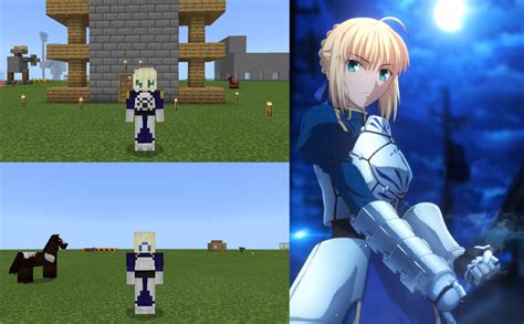 So I Tried To Recreate Saber From Fate Stay Night In Minecraft She May Not Look Ideal But I