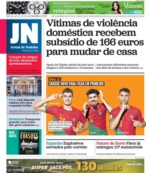 Capa Jornal de Notícias 2 dezembro 2022 capasjornais pt