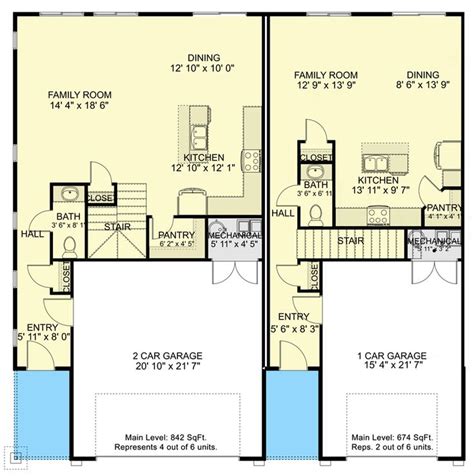 Plan Ut Unit Multiplex House Plan With Larger Units And