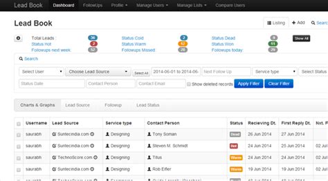 Lead Book - Sales Lead Tracker App Developed by SunTec