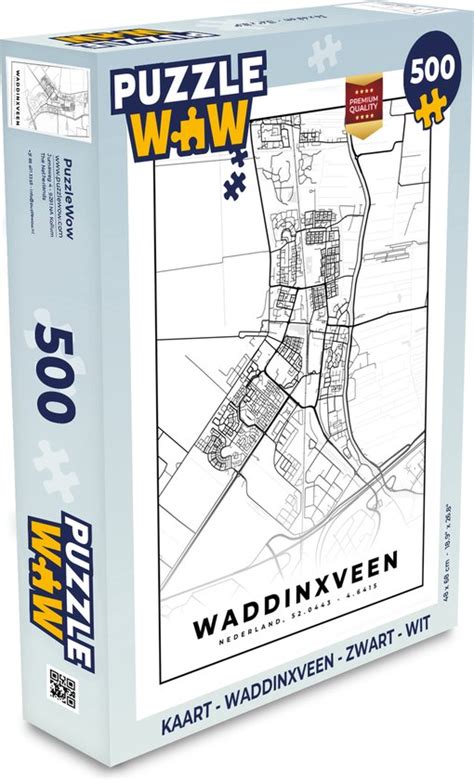 Puzzel Kaart Waddinxveen Zwart Wit Legpuzzel Puzzel