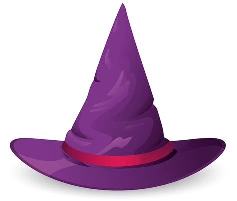 Premium Vector Purple And Pointy Witch Hat Decorated With Fuchsia