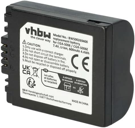 Batteria Cga Cgr S Dmw Bma Per Panasonic Lumix Dmc Fz Fz Fz