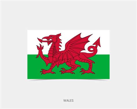 Premium Vector Wales Rectangle Flag Icon With Shadow