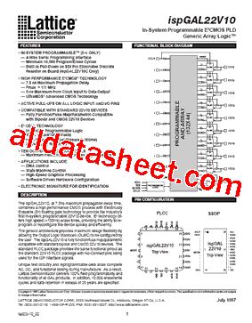 Ispgal V C Lj Datasheet Pdf Lattice Semiconductor