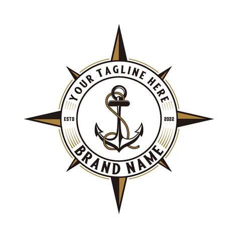 Vintage Anchor Design Logo Anchor And Compass Sea Adventure Design Or Marine Company 45876174