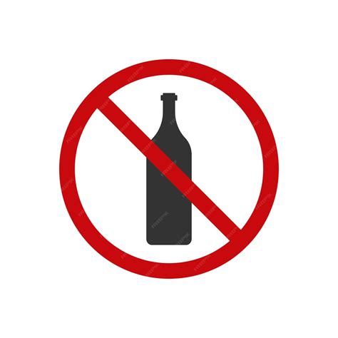 Premium Vector | Ban on drinking alcohol icon stop bottle illustration