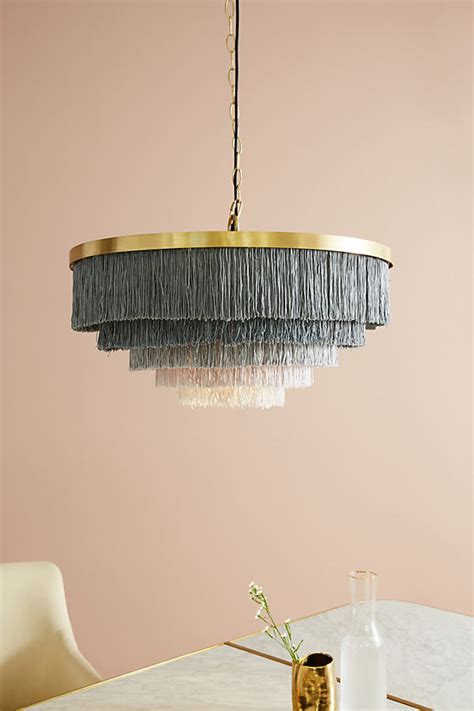 Cool Fringed Lamp Shades Fringe Chandelier And Fringed Ceiling Light