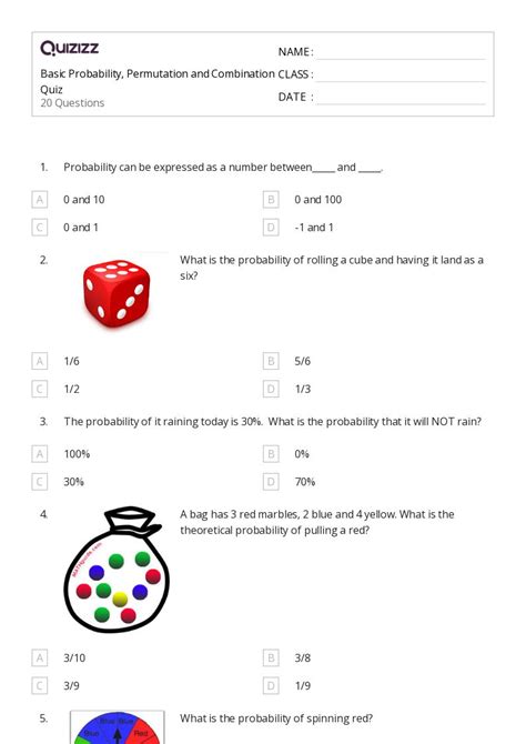 50 Permutation And Combination Worksheets For 9th Grade On Quizizz