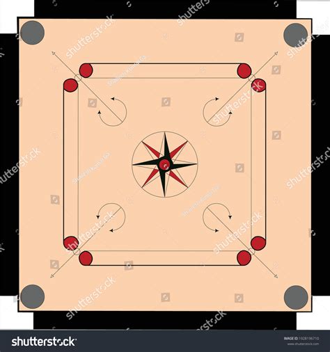 Illustration Carrom Board Vector Design Stock Vector Royalty Free