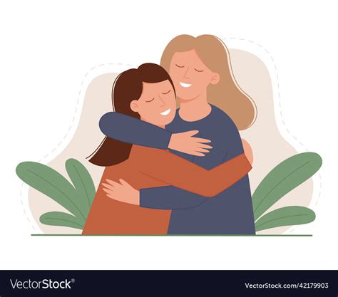 Hugs Of Two Friends Royalty Free Vector Image Vectorstock