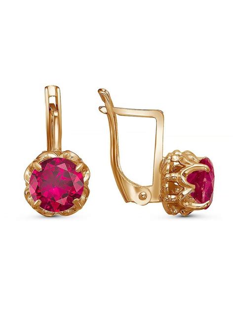 Позолоченные серьги с корундом - купить с доставкой по выгодным ценам в ...