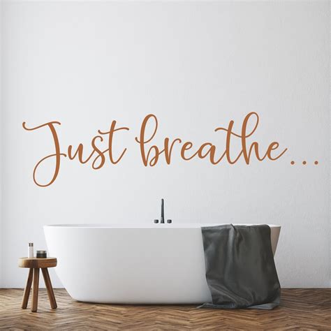 Just Breathe Wall Decal Breathe Decal Massage Therapist Decal Just