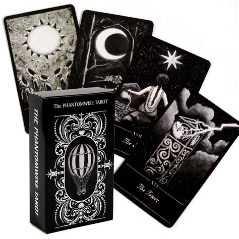 Phantomwise Tarot Deck 78 Cards In Vintage Retro Black And White Style