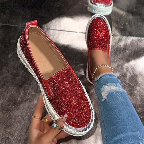 Bltiby 2025 Womens Glitter Shoes Sparkly Lightweight Sequins Tennis