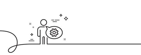 Cogwheel line icon engineering tool sign minimal Vector Image