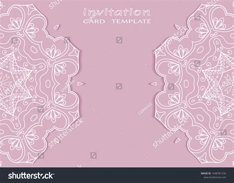 Invitation Card Template Frame Border Doodle Vector De Stock Libre De