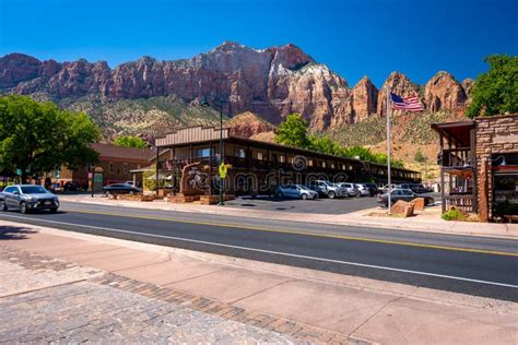 SPRINGDALE, UTAH, USA - JUNE, 12, 2018: Outdoor View Of East Entrance ...