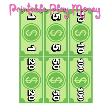 Printable Play Money PDF Kids Pretend Play Kids Printable - Etsy