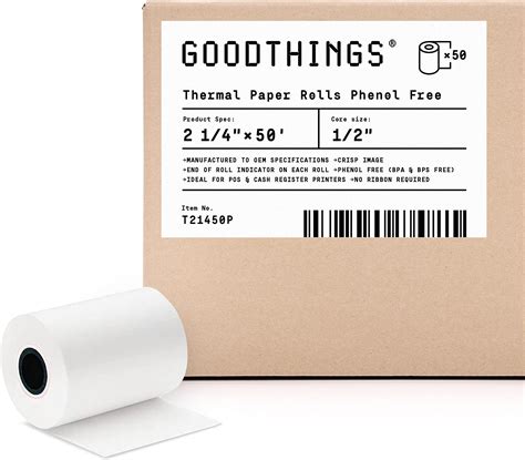 Amazon 2 1 4 X 50 PHENOL FREE 50 Rolls Thermal Receipt Paper