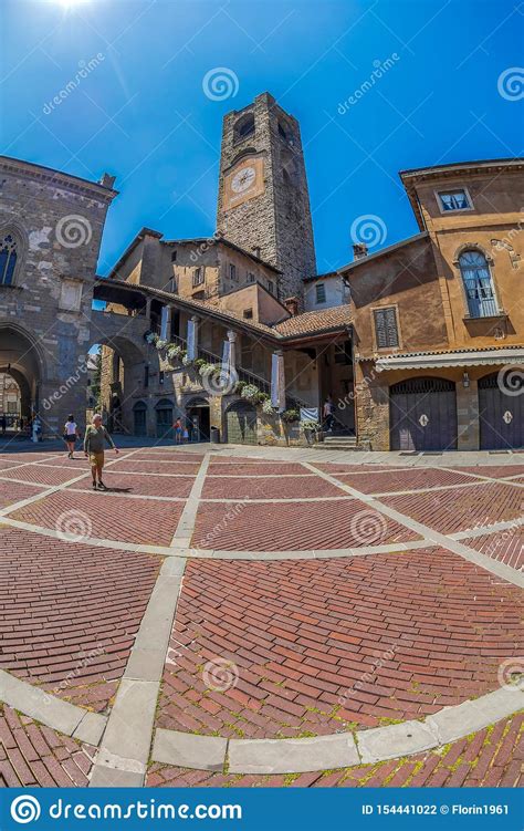 View Of Piazza Vecchia Citta Alta Bergamo Italy Editorial