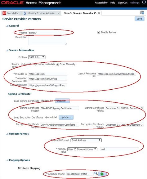 Creating SAML 2 0 SP Partners In OAM And IdP