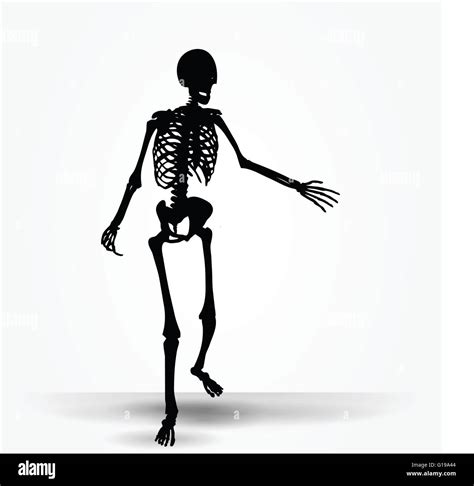 Vector Image Skeleton Silhouette In Pleading Pose Isolated On White