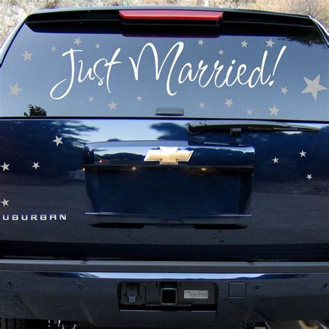 Just Married Car Decal Cute Just Married Car Just Married Wedding