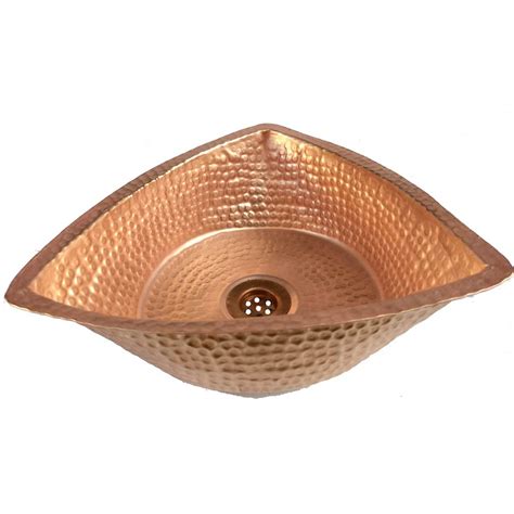 Luxury Triangle Design Traditional Polished Vessel Naked Copper Sink