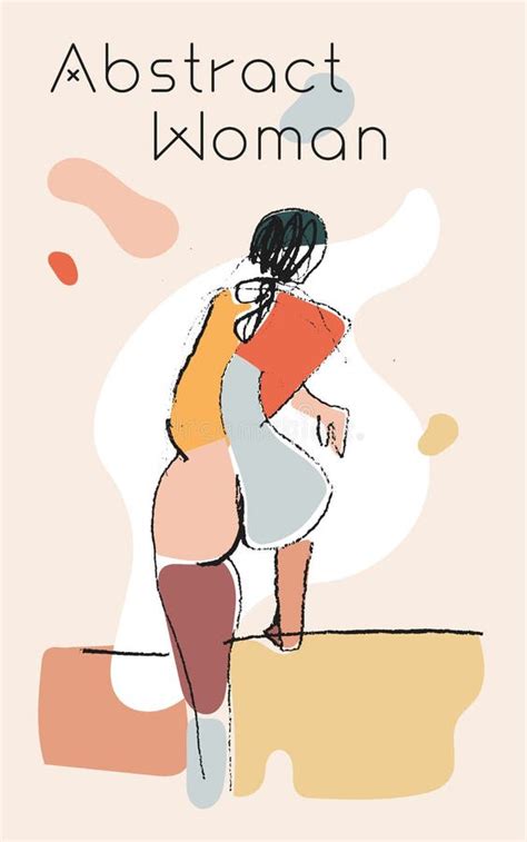 Abstract Woman Drawing Naked Surreal Body Illustration Avant Garde Abstract Female Body Stock
