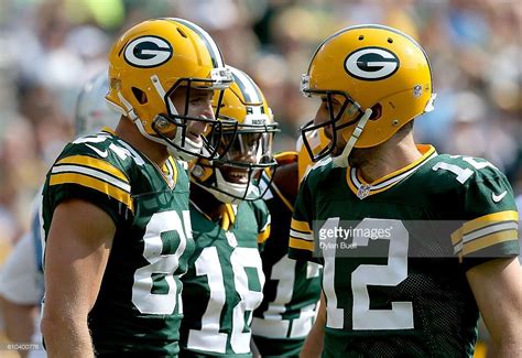 Jordy Nelson and Aaron Rodgers of the Green Bay Packers celebrate ...