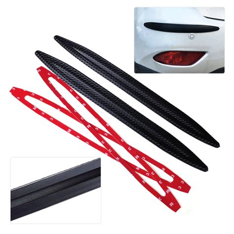 Dwcx Pcs Cm Carbon Fiber Rubber Front Rear Bumper Edge Protector