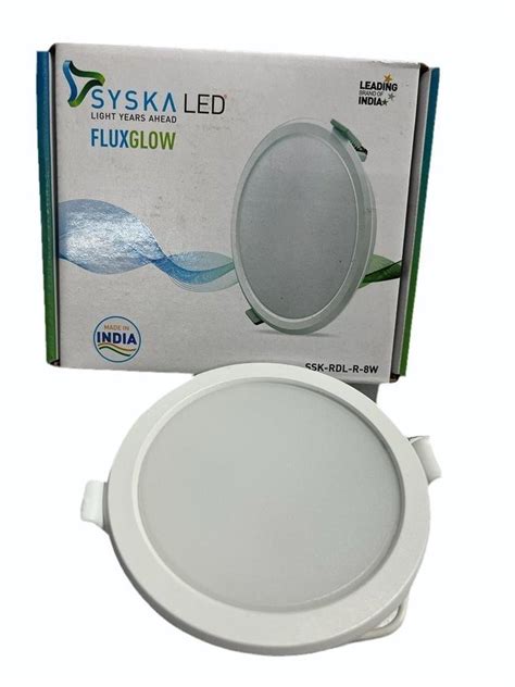 Round Syska Led Fluxglow Ssk Rdl R W Panel Light Cool White K At