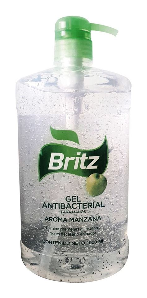 Gel Antibacterial Britz 1000ml Con Dicipador Aroma Manzana Mercado Libre