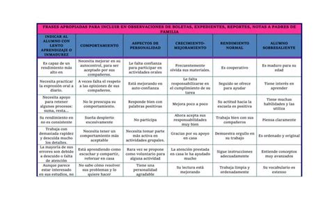 Frases Apropiadas Para Incluir En Observaciones De Boletas 1 Docx