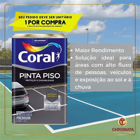 Tinta Para Pisos E Quadras Coral 18l Escolha A Cor Frete grátis