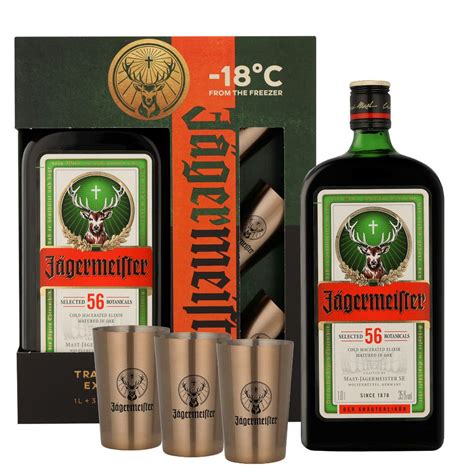 Jagermeister 3 Shots Glasses 1ltr Topdrinks