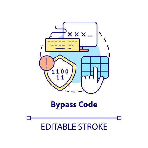 Bypass Code Concept Icon Security Cybercrime Authentication Vector Security Cybercrime