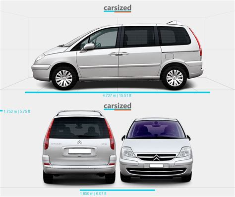 Citroën C8 2002-2008 Dimensions Rear View