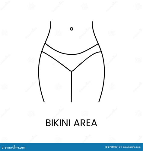 Bikini Zone Line Icon In Vector Illustration For Intimate Area Epilation Services Stock Vector