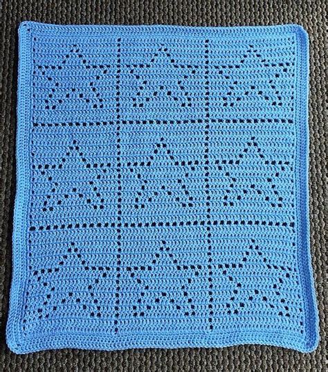 Crochet Filet Star Baby Blanket Pattern Only Etsy Baby Afghan