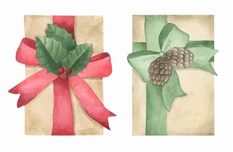 Premium Vector Christmas Gifts Illustration Watercolor Holiday