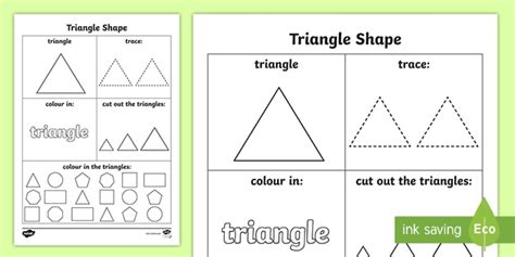 Triangle Template Worksheet - Maths Teaching Resources