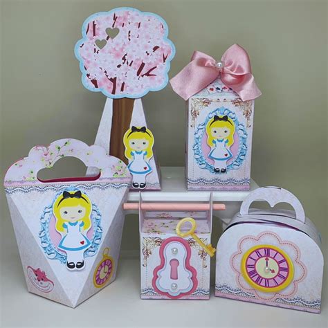 Kit Caixas Personalizadas Alice No Pa S Das Maravilhas Elo