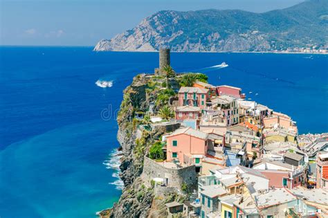 Vernazza The Old Village With Colorful Houses Stock Image Image Of